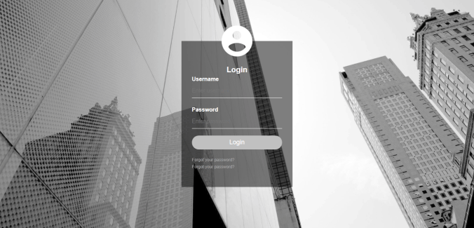 semi transparent login page